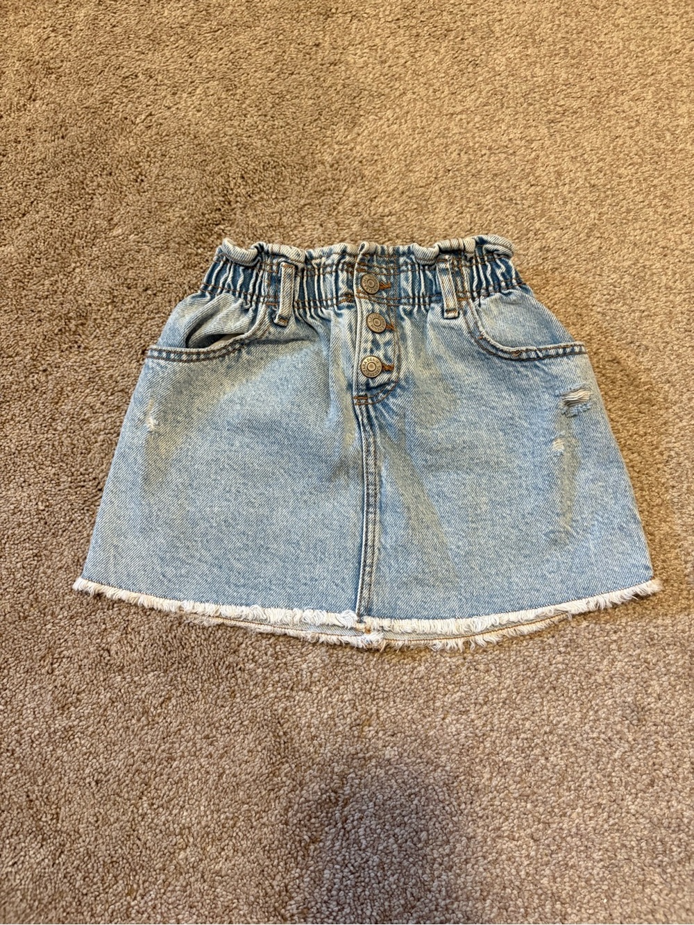 Zara Light Denim Paper Bag Skirt